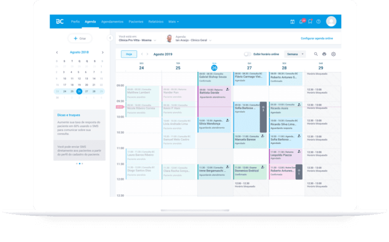 Agenda médica online para clínicas e consultórios.