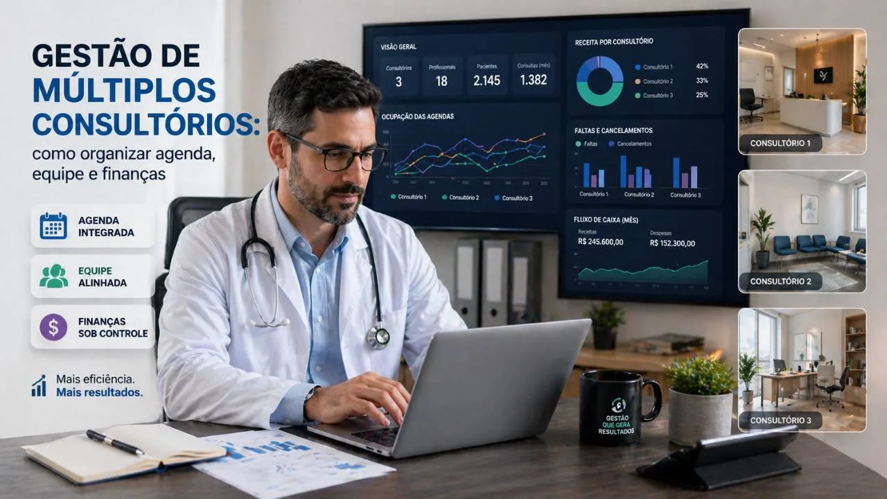 Gestão de Múltiplos Consultórios: como organizar agenda, equipe e finanças
