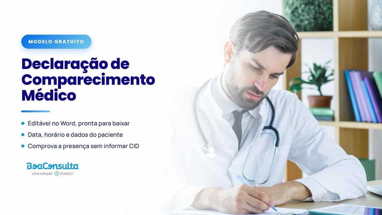 Modelo de Declaração de Comparecimento Médico (Word Editável).
