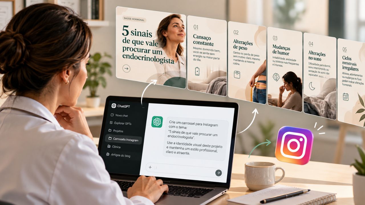 Como Criar Carrosséis para Instagram com ChatGPT para Médicos e Clínicas.